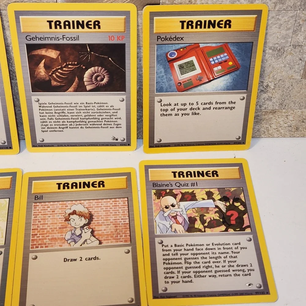 Vintage Pokemon TCG Trainer Card Lot 8pc WOTC Base Jungle Fossil Gym Heroes